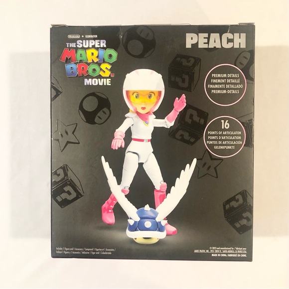 The Super Mario Bros. Movie 5" PEACH Action Figure Series 2 w Blue Shell - Picture 7 of 7